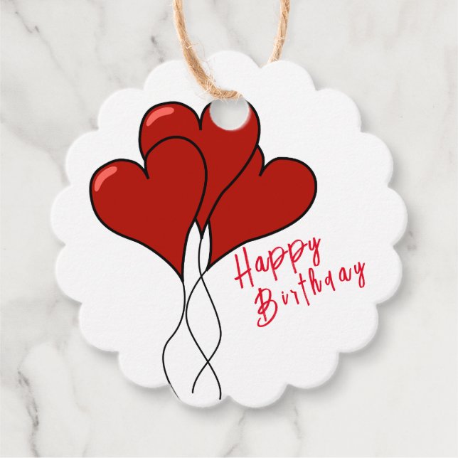 Red heart favor tags (Front)