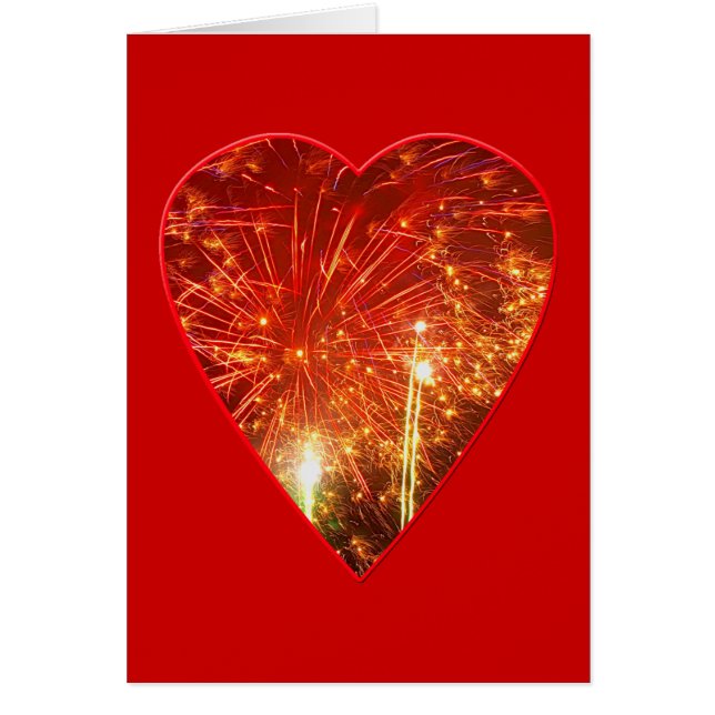 Red Heart Firework Cards (Front)