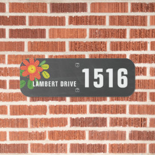 Red Heart Flower Make Your Own Personalized House Metal Sign