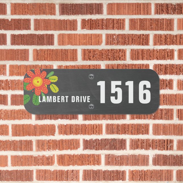 Red Heart Flower Make Your Own Personalized House Metal Sign (In Situ(Brick))