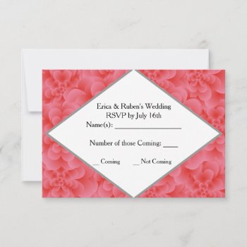 Red Heart Flowers Rsvp Invitation by LLChemis_Creations at Zazzle