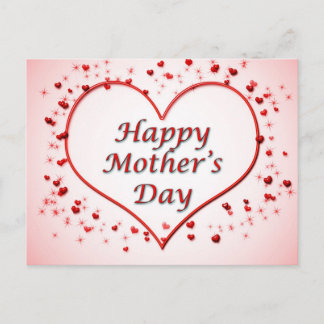 Red heart for mother's day Postcard