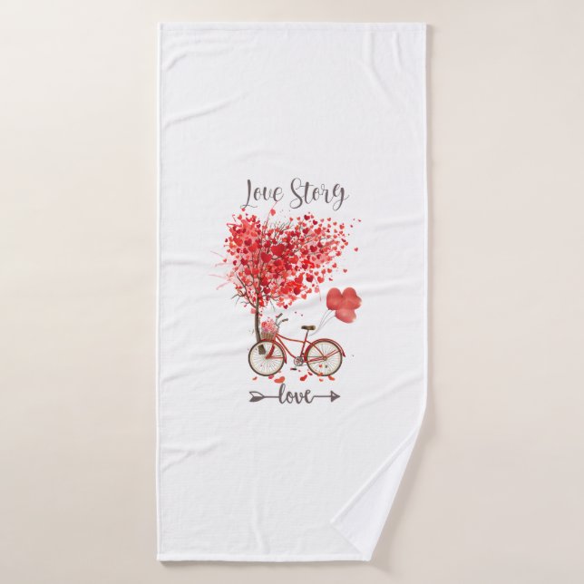 red heart for my valentine bath towel (Bath Towel)