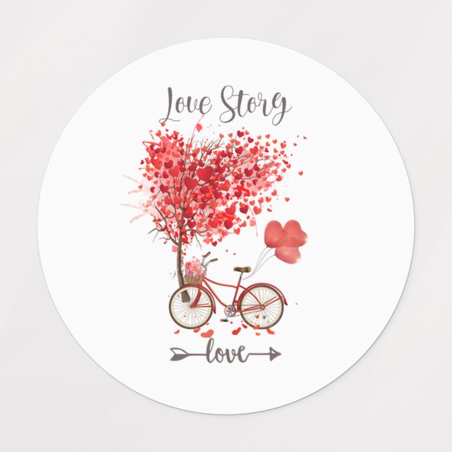 red heart for my valentine labels (Design 1)