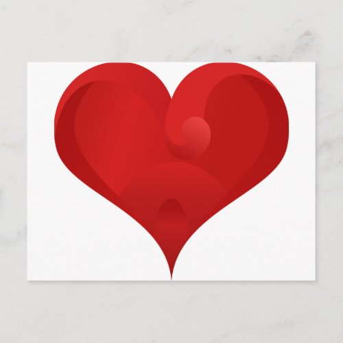 Red Heart For Valentine day Holiday Postcard