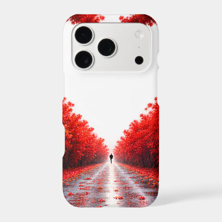 Red Heart Forest Path – Autumn Love Nature Design iPhone 17 Pro Case