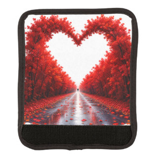 Red Heart Forest Path – Autumn Love Nature Design Luggage Handle Wrap