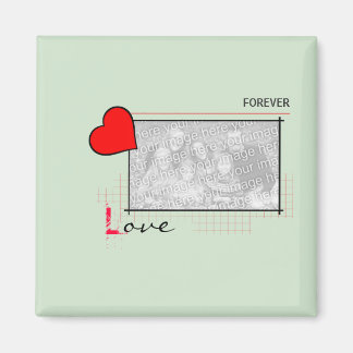 Red Heart Forever Love Photo Magnet