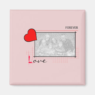 Red Heart Forever Love Photo Magnet