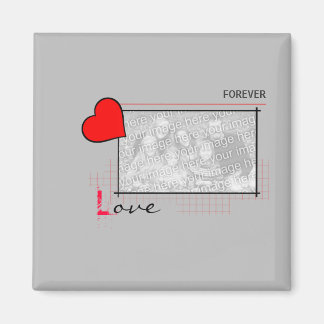 Red Heart Forever Love Photo Magnet