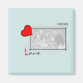 Red Heart Forever Love Photo Magnet