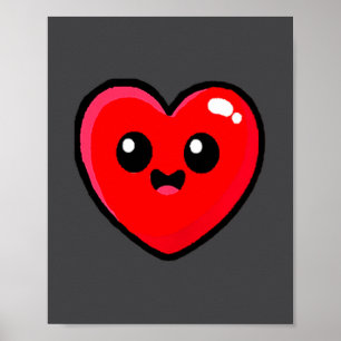 Red Heart Funny Cute Design For Men Women Husband  Poster