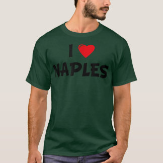 Red Heart Girls Boys I Love Naples  T-Shirt