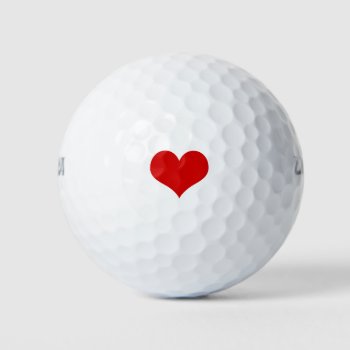 Red Heart Golf Ball by kfleming1986 at Zazzle