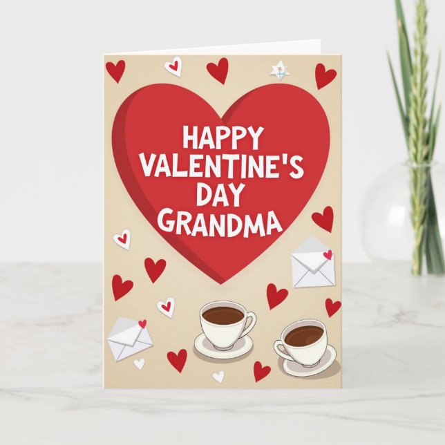 Red Heart Grandma Valentine Card (Front)