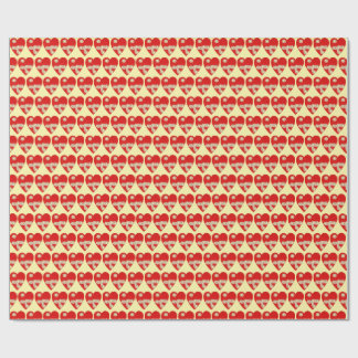 Red Heart Graphic with Torn Punctures  Wrapping Paper