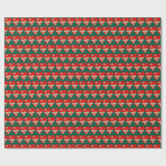 Red Heart Graphic with Torn Punctures  Wrapping Paper
