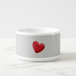 Red Heart Gray Trendy Love Wedding Bowl