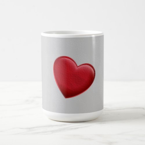 Red Heart Gray Trendy Love Wedding Coffee Mug