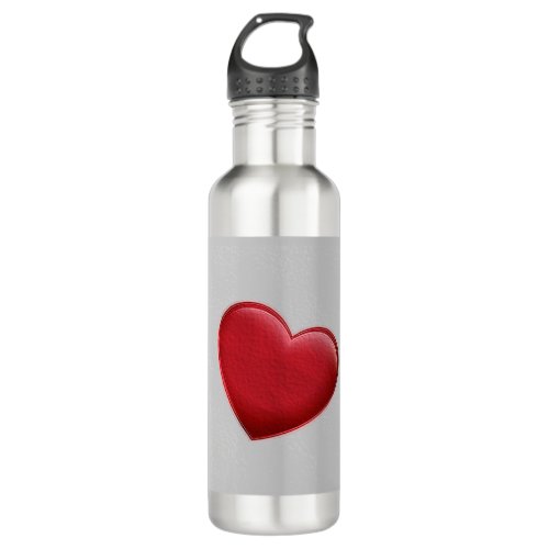 Red Heart Gray Trendy Love Wedding Stainless Steel Water Bottle