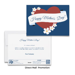 Red Heart Happy Mother's Day Banner Voucher Holiday Card