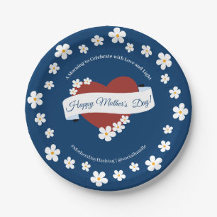 Red Heart Happy Mother's Day Event Paper Plates