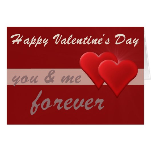 Red Heart Happy Valentine Day You & Me Forever (Front Horizontal)