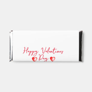 Red heart happy valentines day add name text custo hershey bar favors