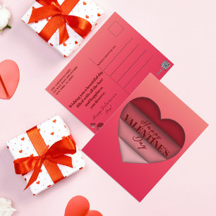 Red Heart Happy Valentine's Day Postcard