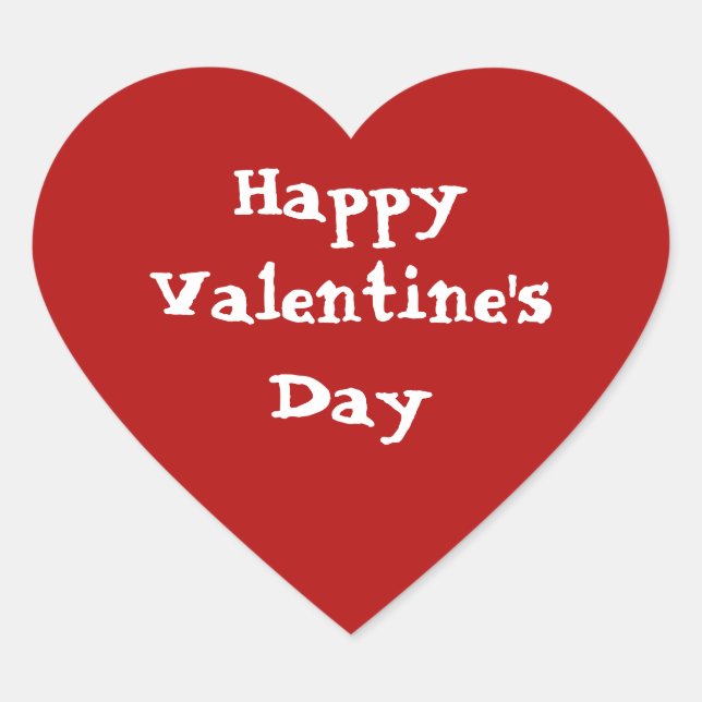Red Heart ''Happy Valentine's Day,  Sticker (Front)