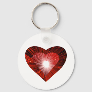 Red Heart 'heart' keychain white