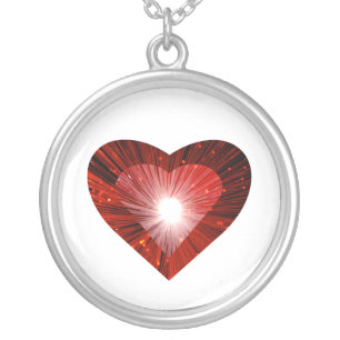 Red Heart 'heart' necklace round white