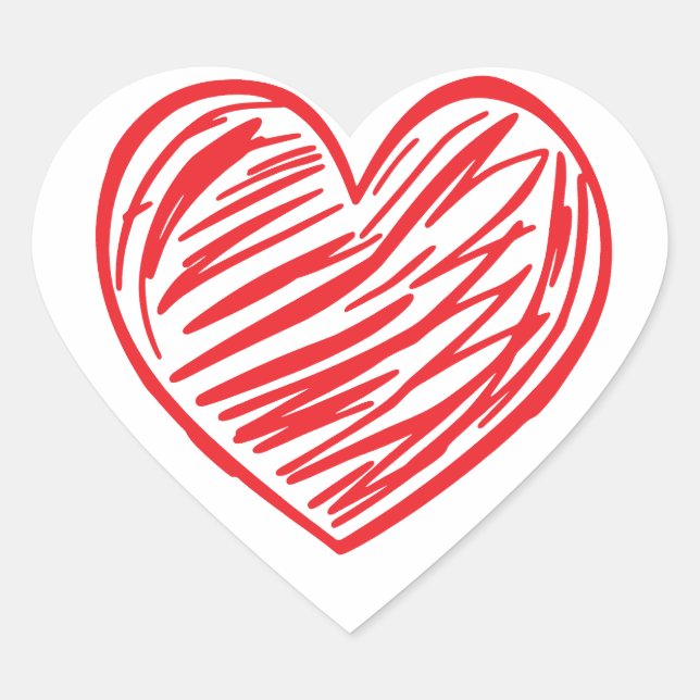Red heart heart sticker (Front)