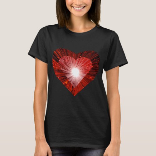 Red Heart heart womens t_shirt black