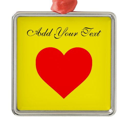 Red Heart Heat Personalized Metal Ornament