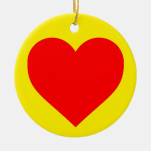 Red Heart Heat Pop Art Ceramic Ornament