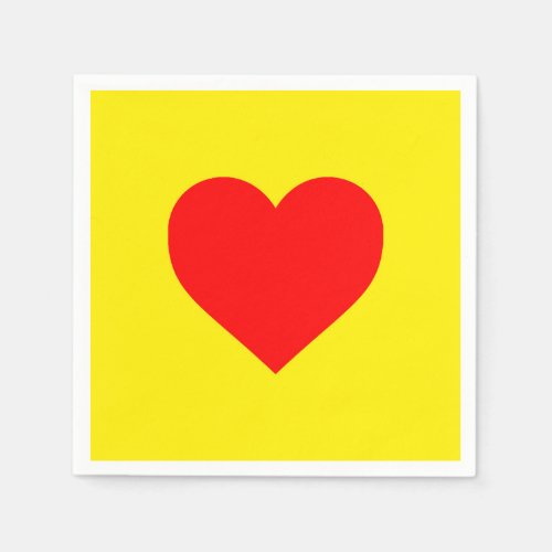 Red Heart Heat Yellow Napkins