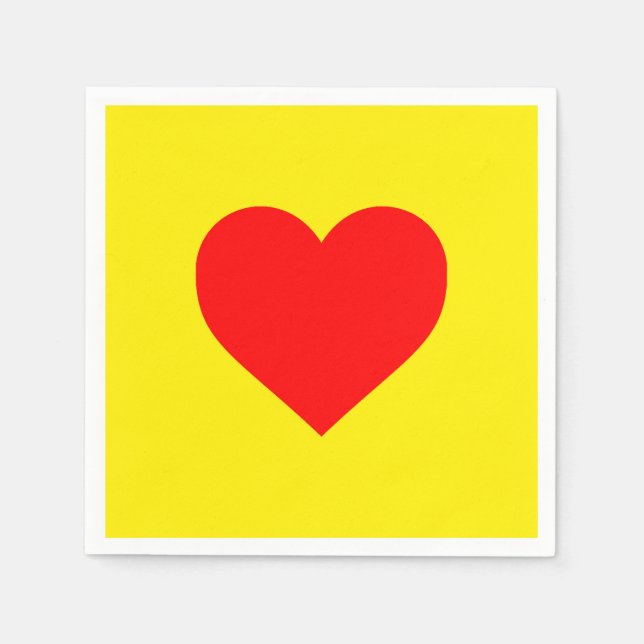 Red Heart Heat Yellow Napkins (Front)