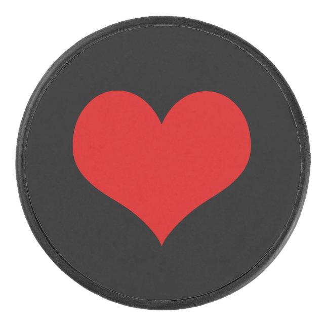Red Heart Hockey Puck (Front)