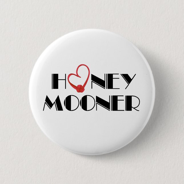 Red Heart Honeymooner Pinback Button (Front)