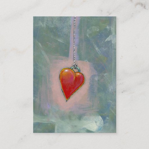 Customizable Red heart human condition expressive modern art business card