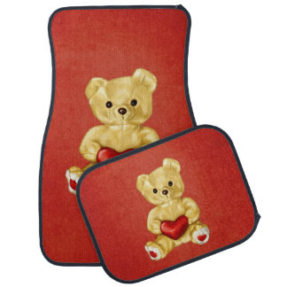 Red Heart Hypnotizing Cute Teddy Bear Car Mat