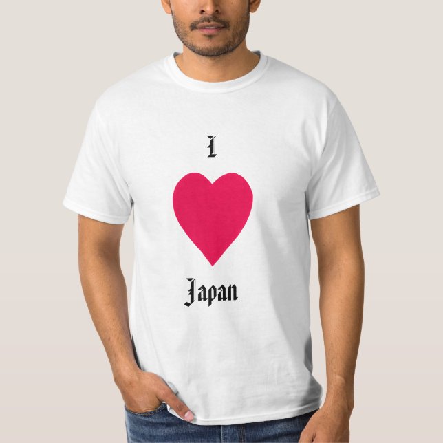 Red heart, I heart Japan, tshirt (Front)