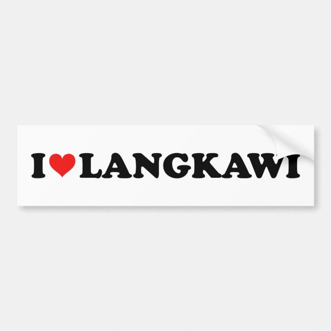 Red Heart I Love Langkawi Car Bumper Sticker (Front)