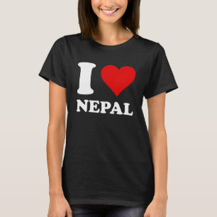 Red Heart I Love Nepal T-Shirt