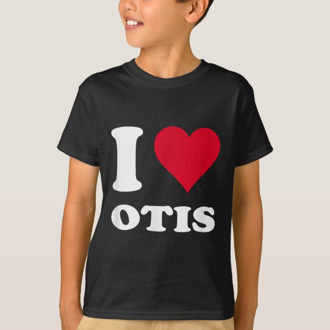 Red Heart I Love Otis  T-Shirt (Front)