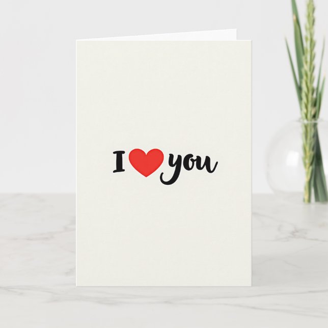Red Heart I Love You Card (Front)