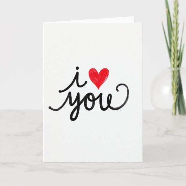 Red Heart I Love You Greeting Card (Front)