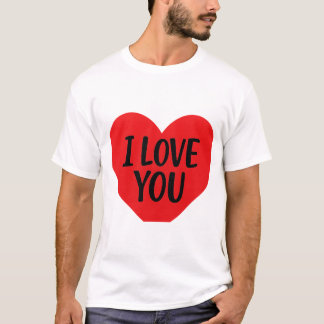 Red Heart “I LOVE YOU” – Romantic Minimalist Desig T-Shirt