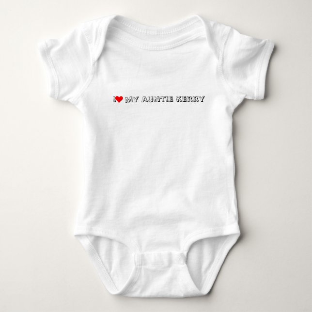red heart, i   my auntie kerry baby bodysuit (Front)